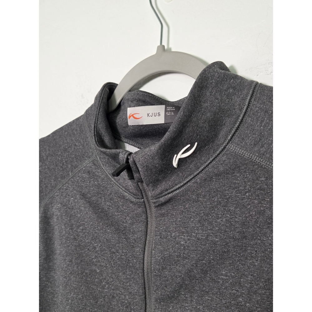 KJUS Mens La Jolla Country Club 1/4 Zip Pullover Heather Gray Golf Sweater 52 L